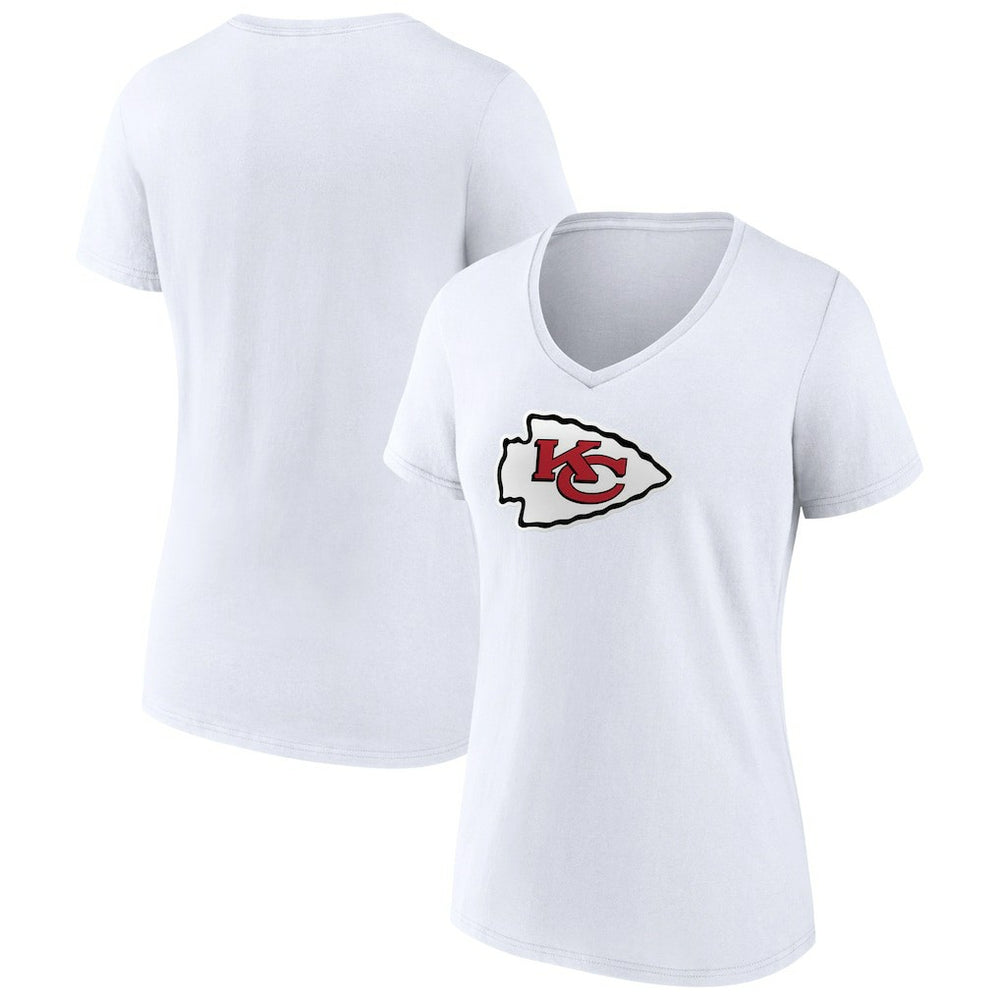 Kansas City Chiefs Women's Primary Team Logo V-Neck T-Shirt White - NFL