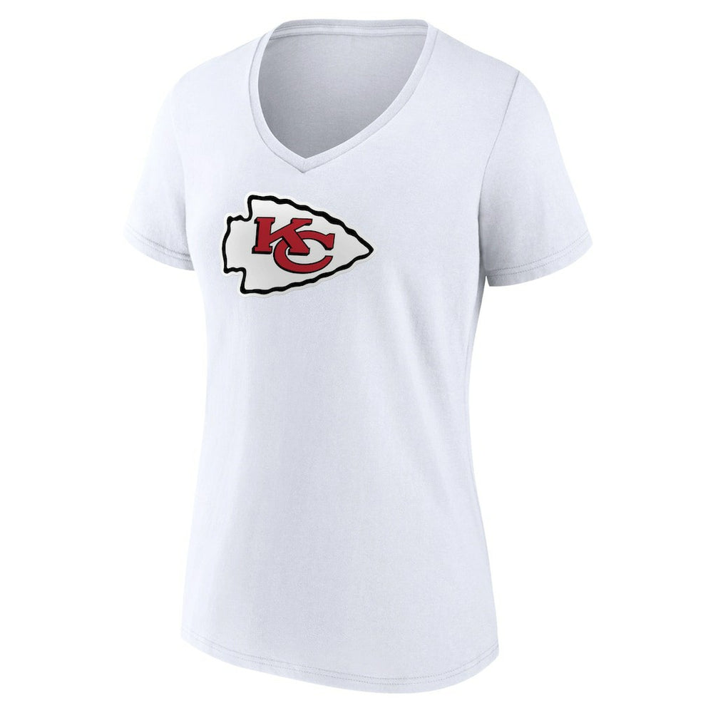 Kansas City Chiefs Women's Primary Team Logo V-Neck T-Shirt White - NFL