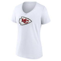 Kansas City Chiefs Women's Primary Team Logo V-Neck T-Shirt White - NFL
