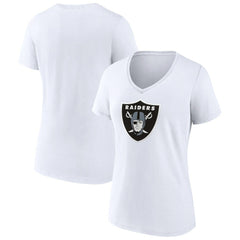 Las Vegas Raiders Women's Primary Team Logo V-Neck T-Shirt White - NFL