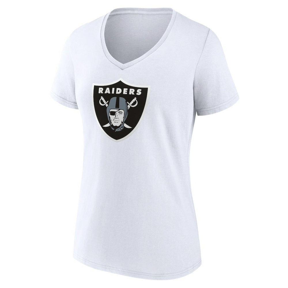 Las Vegas Raiders Women's Primary Team Logo V-Neck T-Shirt White - NFL