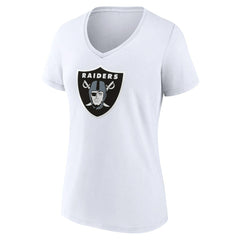 Las Vegas Raiders Women's Primary Team Logo V-Neck T-Shirt White - NFL