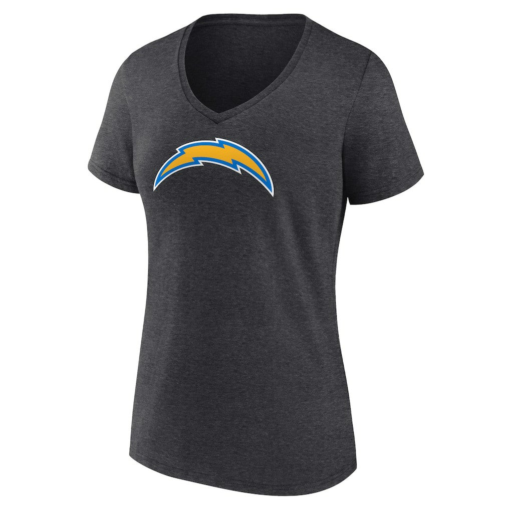 Los Angeles Chargers Women's Primary Team Logo V-Neck T-Shirt Charcoal - NFL