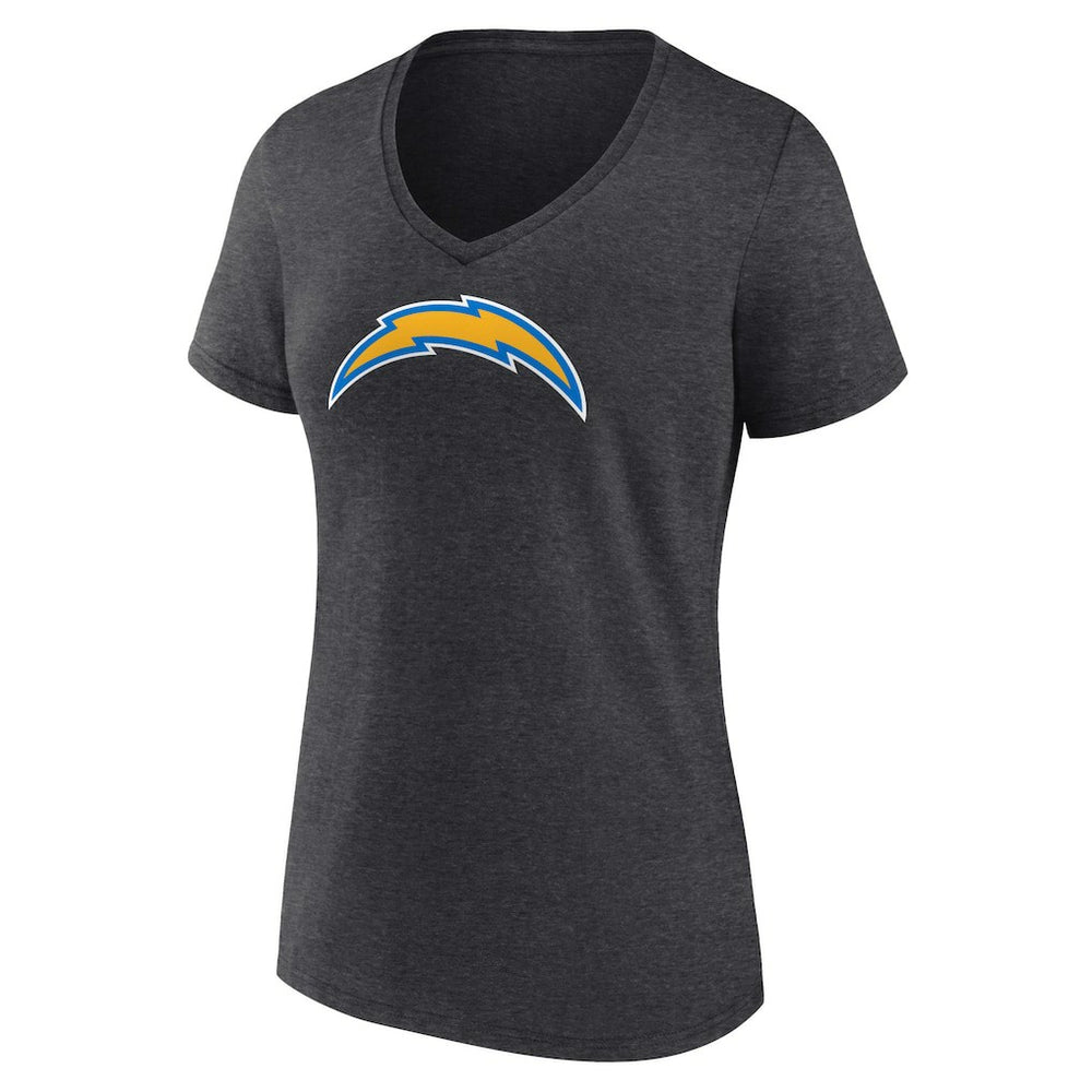 Los Angeles Chargers Women's Primary Team Logo V-Neck T-Shirt Charcoal - NFL