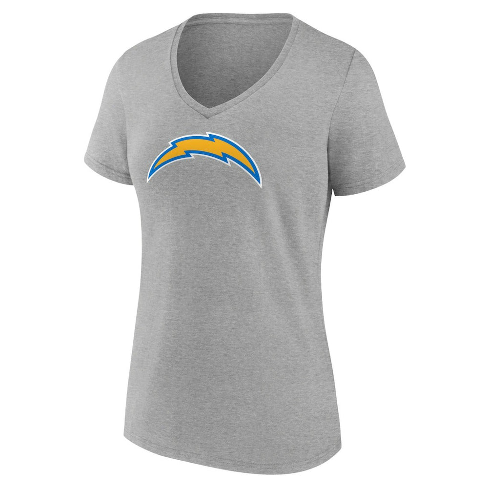 Los Angeles Chargers Women's Primary Team Logo V-Neck T-Shirt Heather Gray - NFL