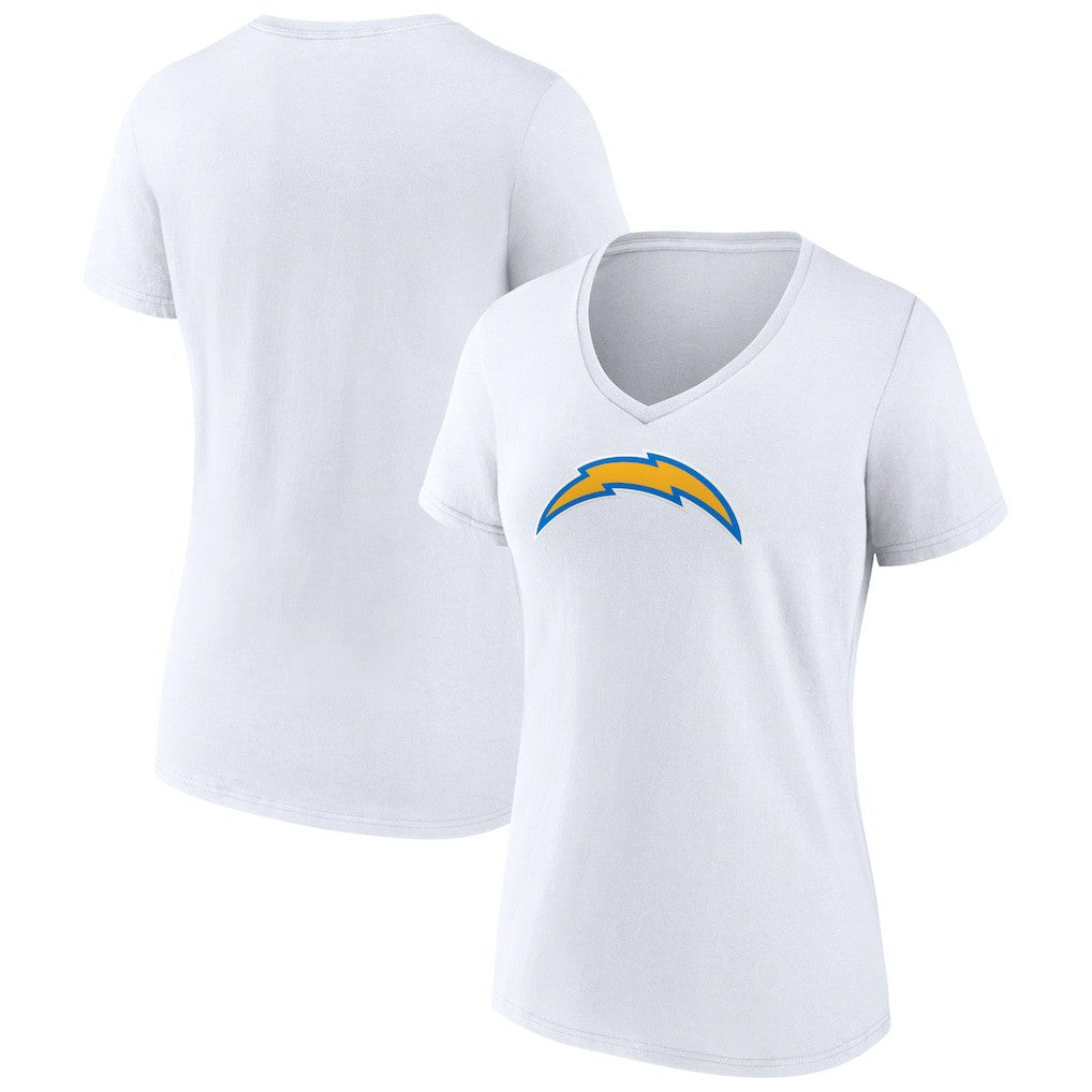 Los Angeles Chargers Women's Primary Team Logo V-Neck T-Shirt White - NFL