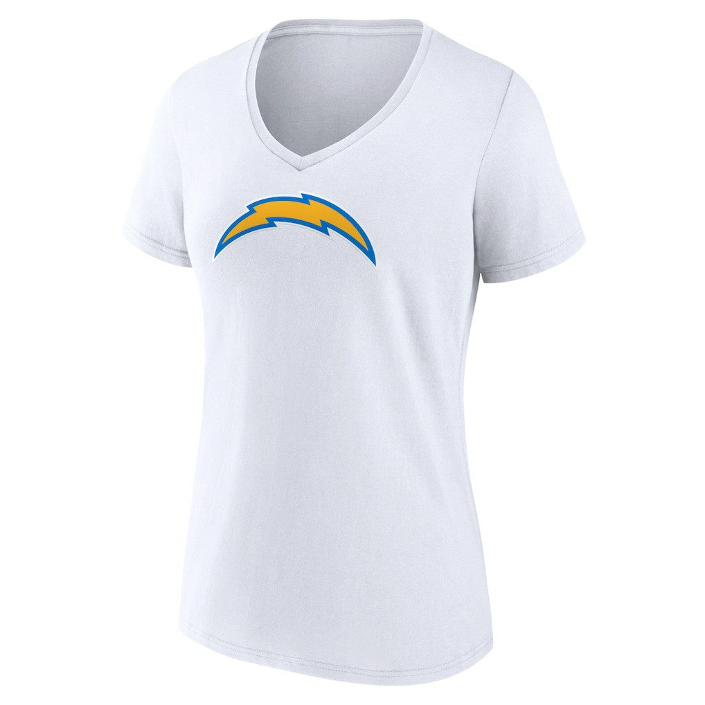 Los Angeles Chargers Women's Primary Team Logo V-Neck T-Shirt White - NFL