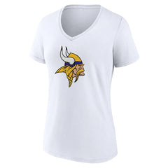 Minnesota Vikings Women's Primary Team Logo V-Neck T-Shirt White - NFL