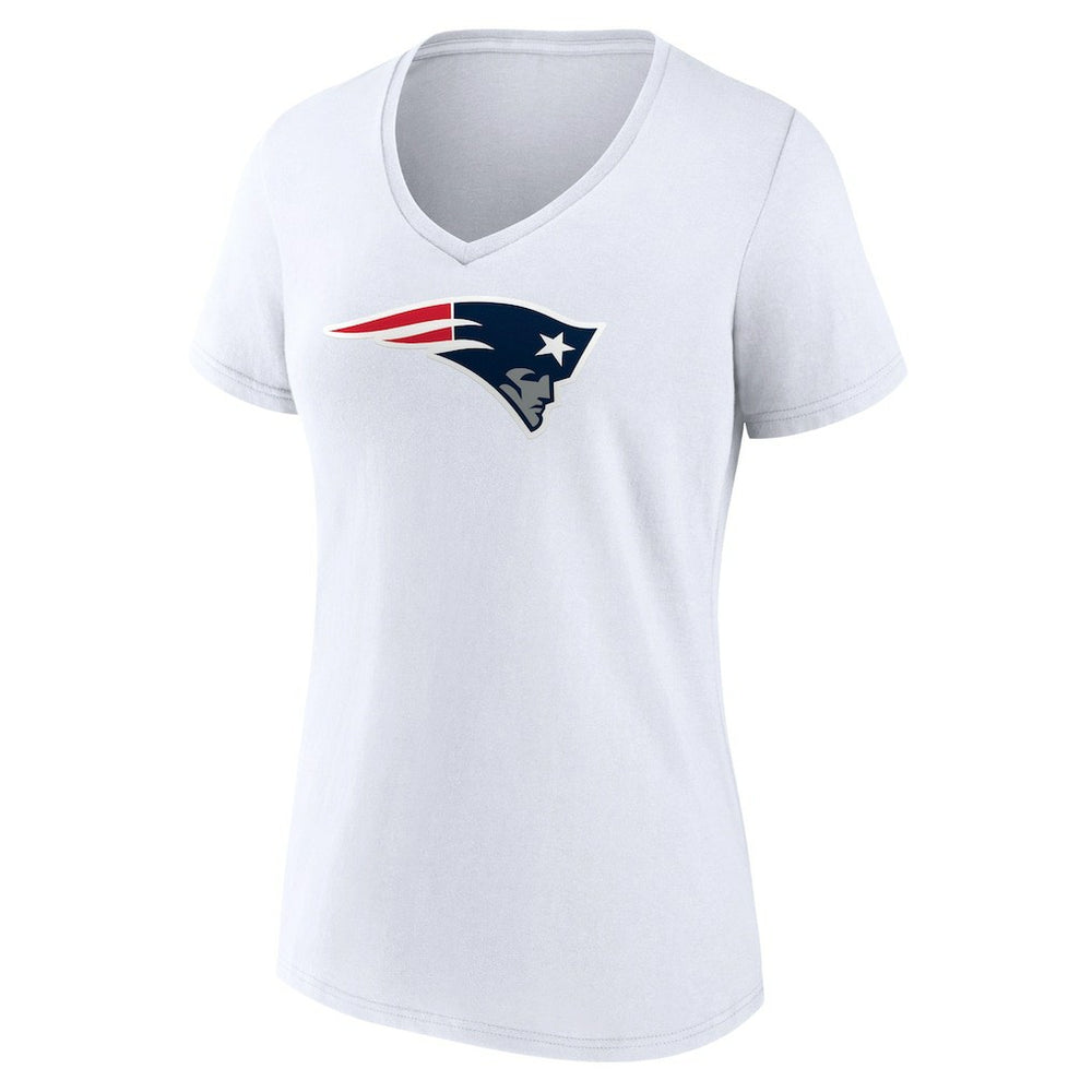 New England Patriots Women's Primary Team Logo V-Neck T-Shirt White - NFL