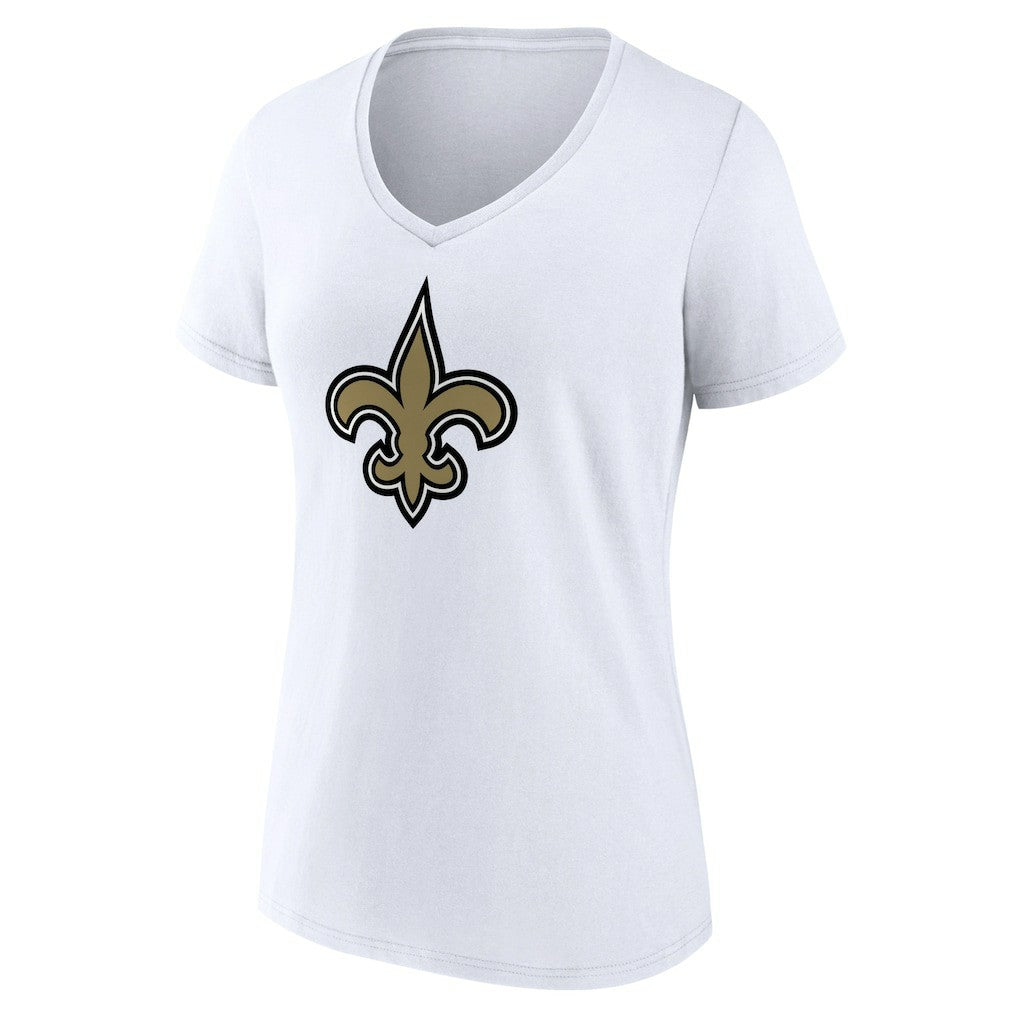 New Orleans Saints Women's Primary Team Logo V-Neck T-Shirt White - NFL