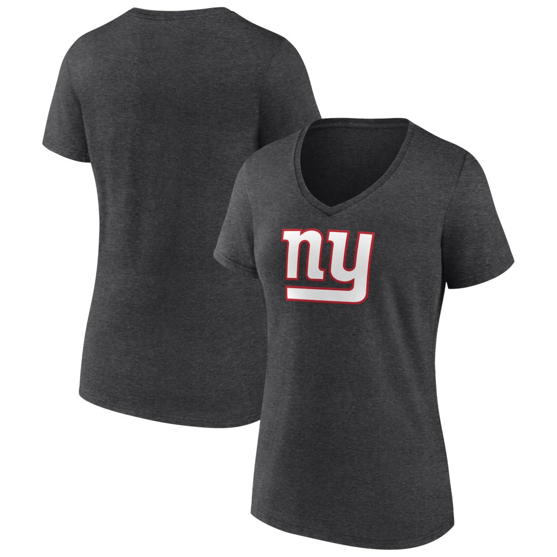New York Giants Women's Primary Team Logo V-Neck T-Shirt Charcoal - NFL