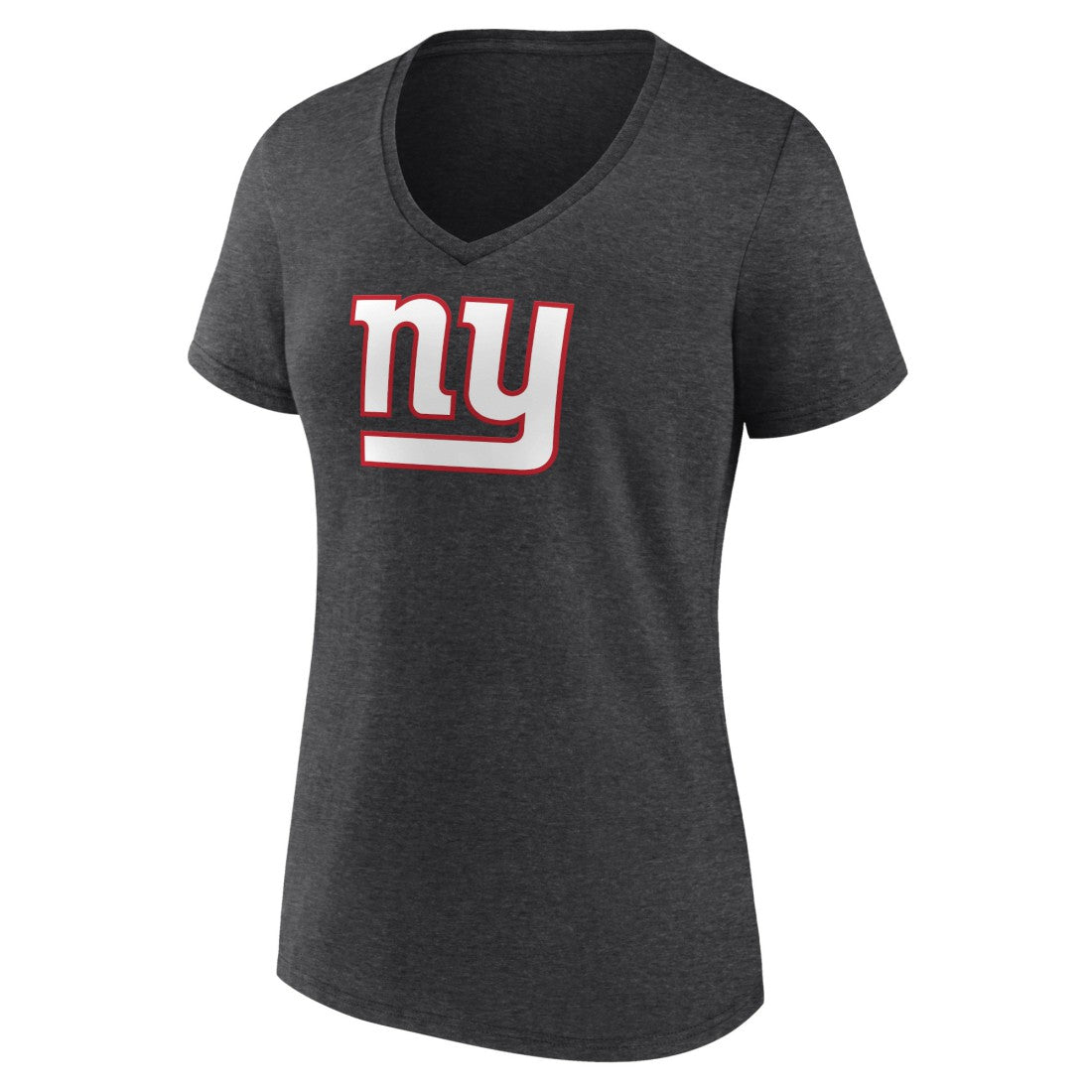 New York Giants Women's Primary Team Logo V-Neck T-Shirt Charcoal - NFL