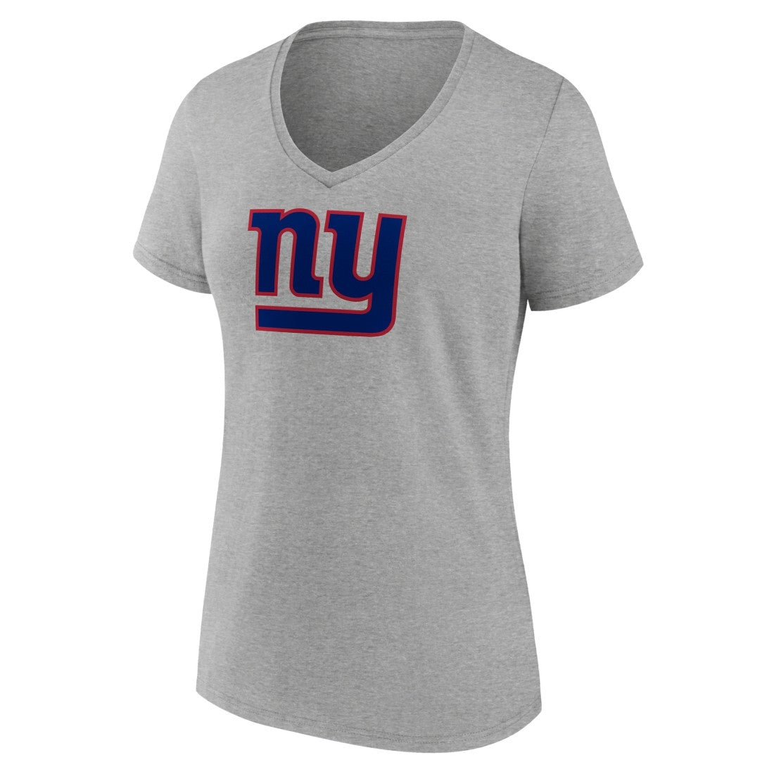 New York Giants Women's Primary Team Logo V-Neck T-Shirt Heather Gray - NFL