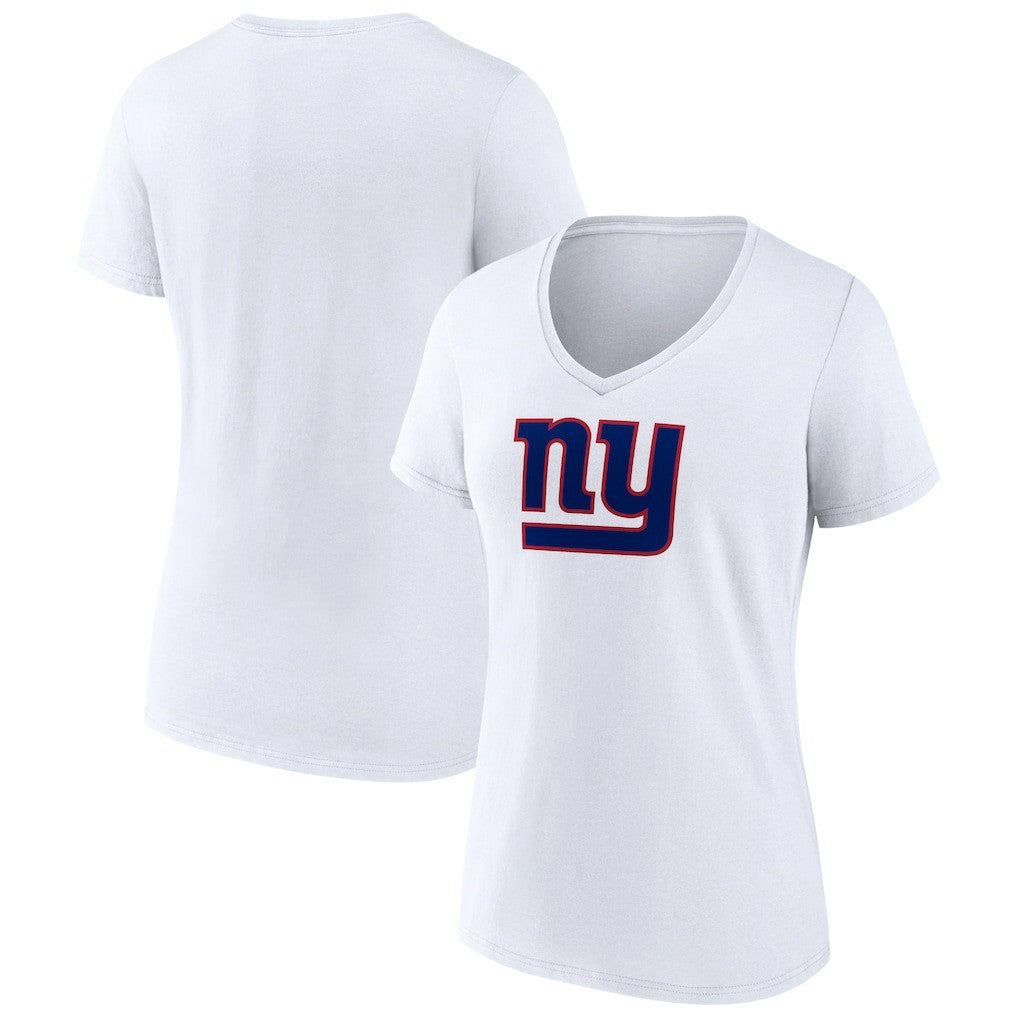 New York Giants Women's Primary Team Logo V-Neck T-Shirt White - NFL