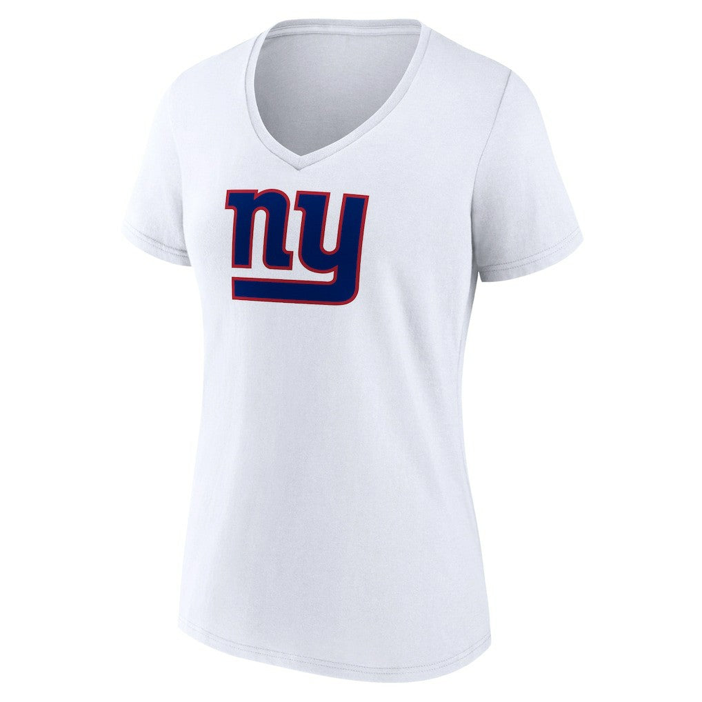 New York Giants Women's Primary Team Logo V-Neck T-Shirt White - NFL