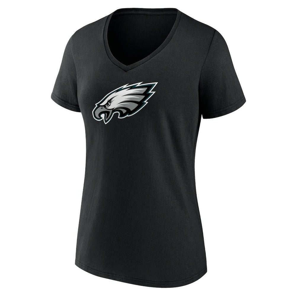 Philadelphia Eagles Women's Primary Team Logo V-Neck T-Shirt Black - NFL