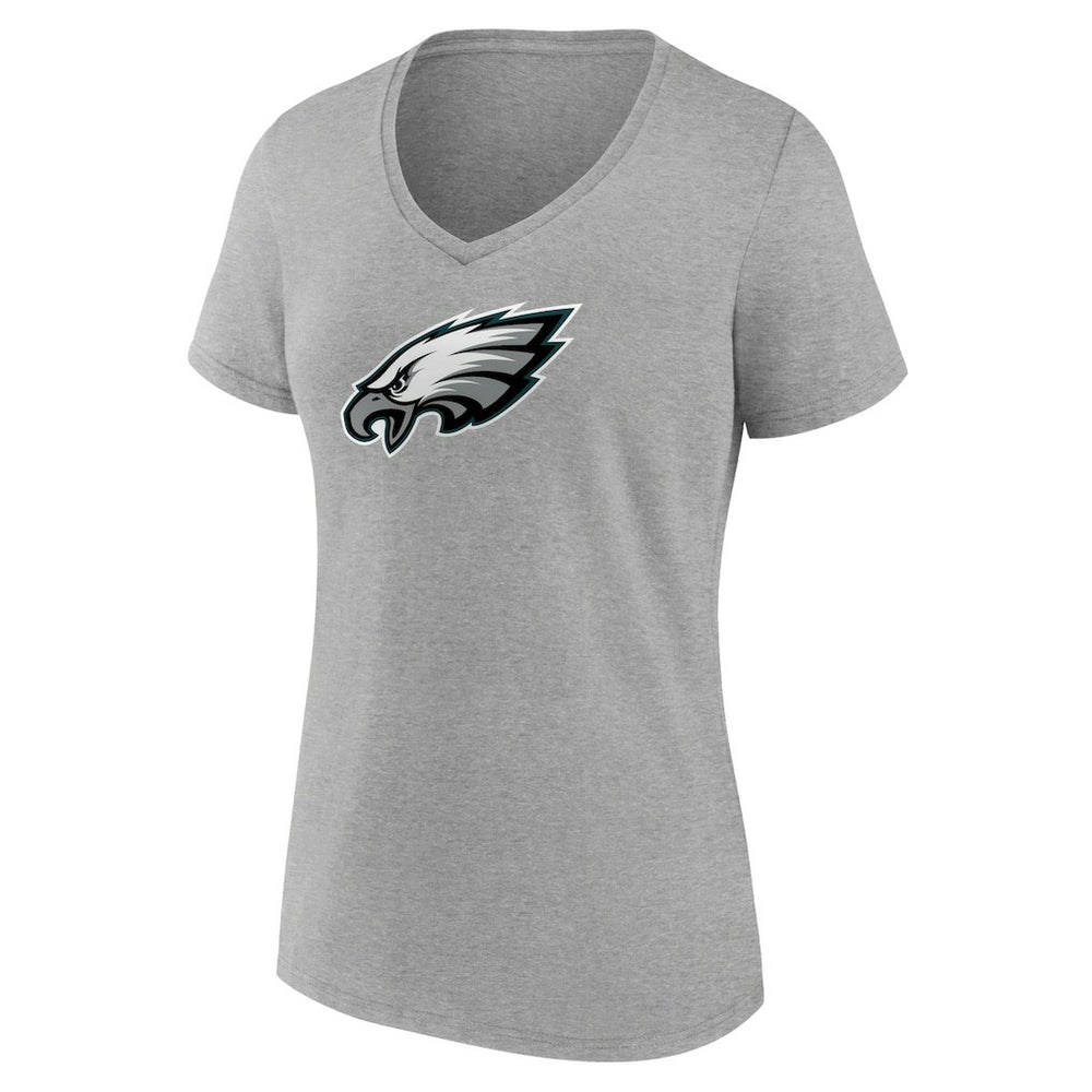 Philadelphia Eagles Women's Primary Team Logo V-Neck T-Shirt Heather Gray - NFL
