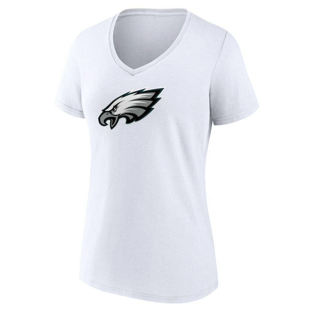 Philadelphia Eagles Women's Primary Team Logo V-Neck T-Shirt White - NFL