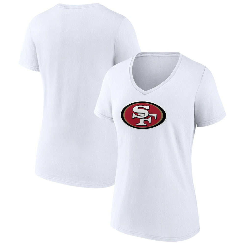 San Francisco 49ers Women's Primary Team Logo V-Neck T-Shirt White - NFL