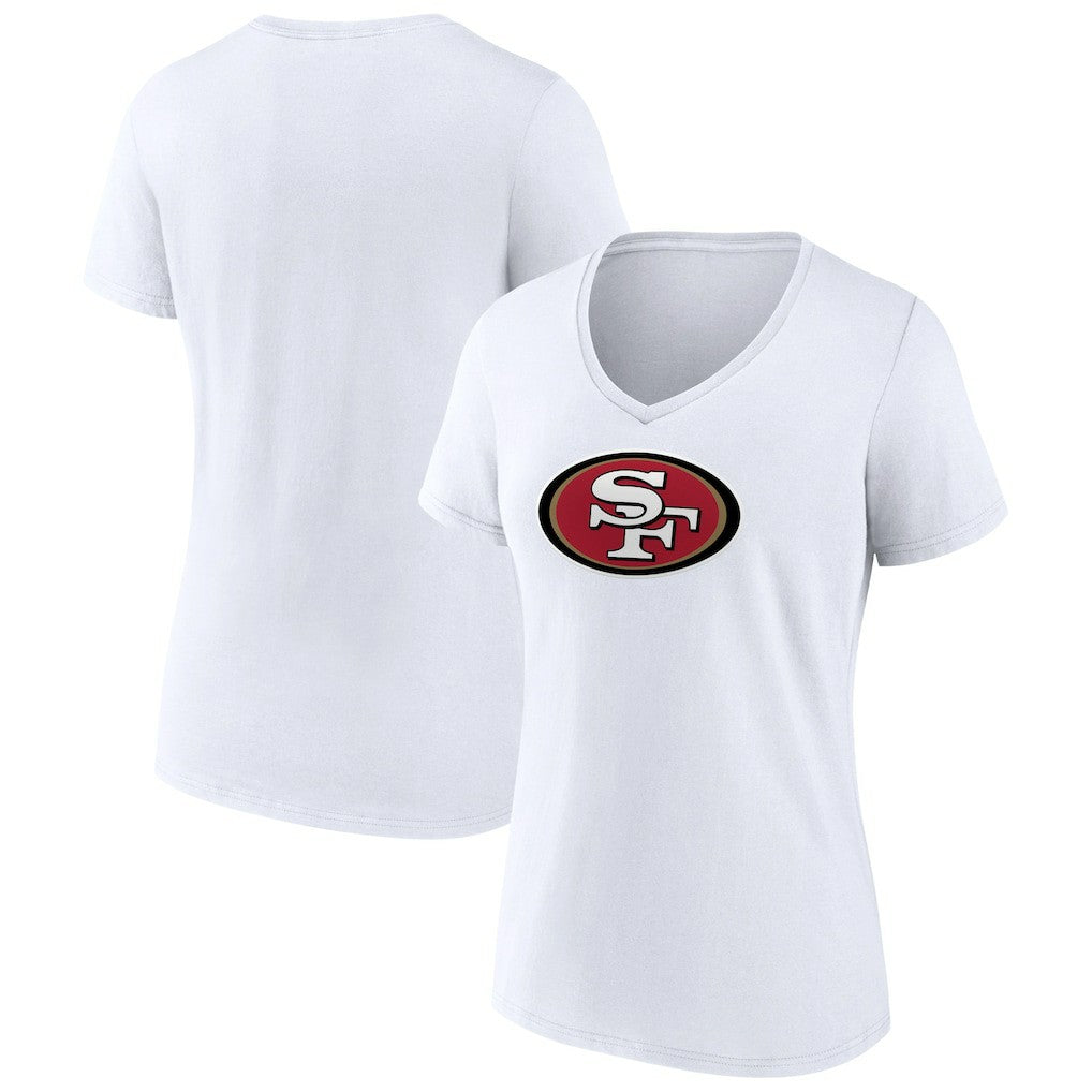 San Francisco 49ers Women's Primary Team Logo V-Neck T-Shirt White - NFL