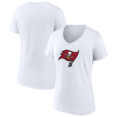 Tampa Bay Buccaneers Women's Primary Team Logo V-Neck T-Shirt White - NFL