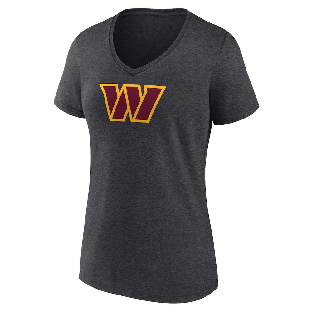 Washington Commanders Women's Primary Team Logo V-Neck T-Shirt Charcoal - NFL