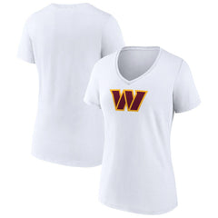Washington Commanders Women's Primary Team Logo V-Neck T-Shirt White - NFL