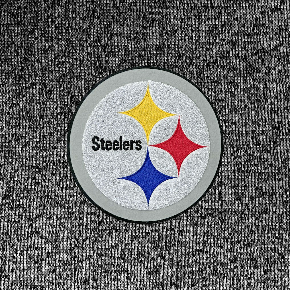 Pittsburgh Steelers Antigua Absolute Chenille Pullover Hoodie Heathered Black - NFL