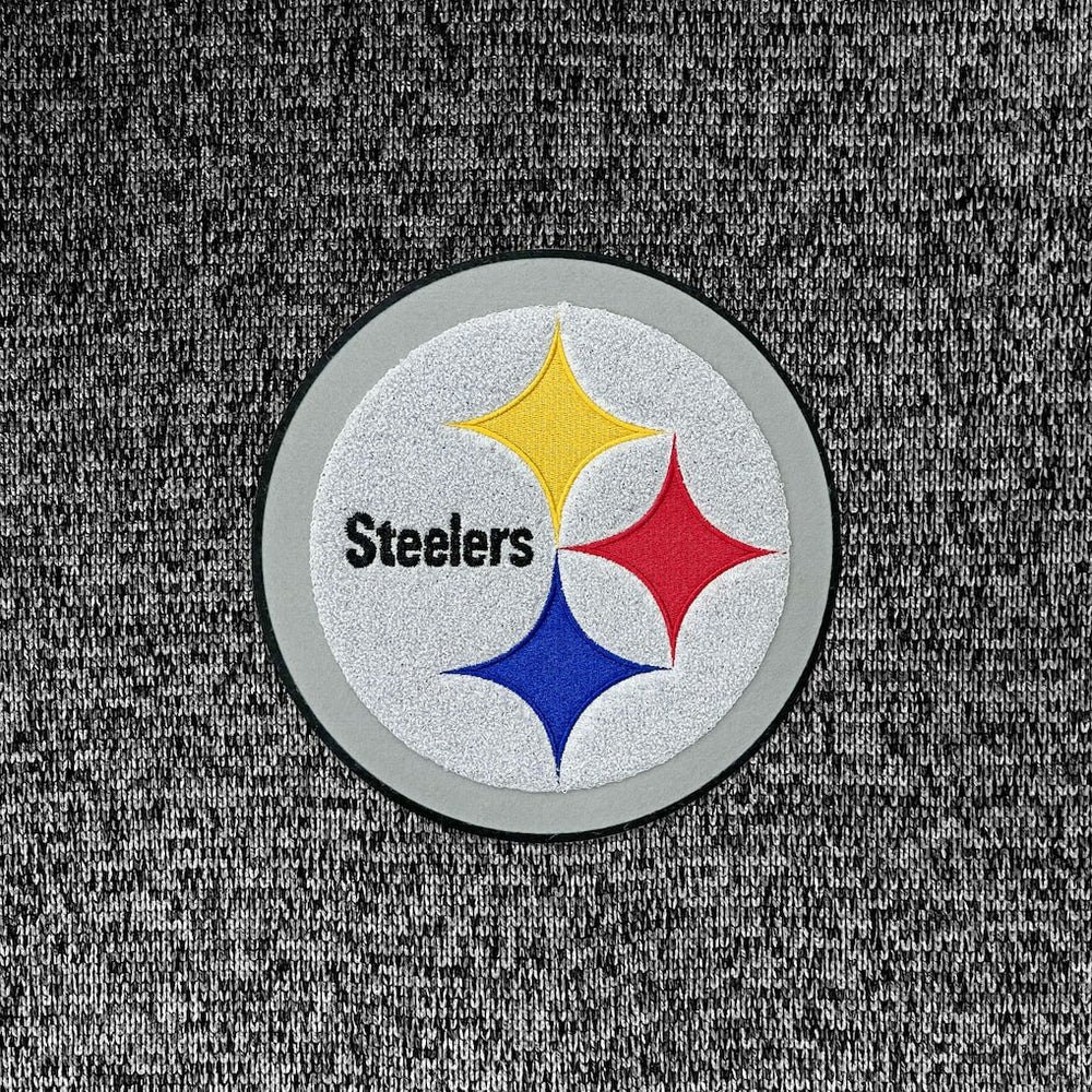 Pittsburgh Steelers Antigua Absolute Chenille Pullover Hoodie Heathered Black - NFL