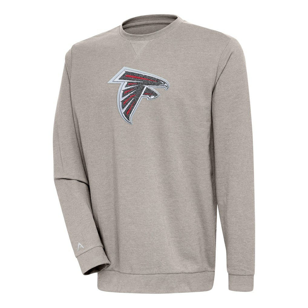 Atlanta Falcons Antigua Reward Chenille Pullover Crewneck Sweatshirt Oatmeal - NFL