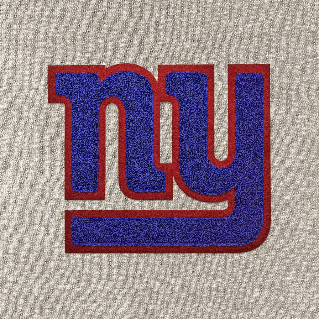 New York Giants Antigua Reward Chenille Pullover Crewneck Sweatshirt Oatmeal - NFL