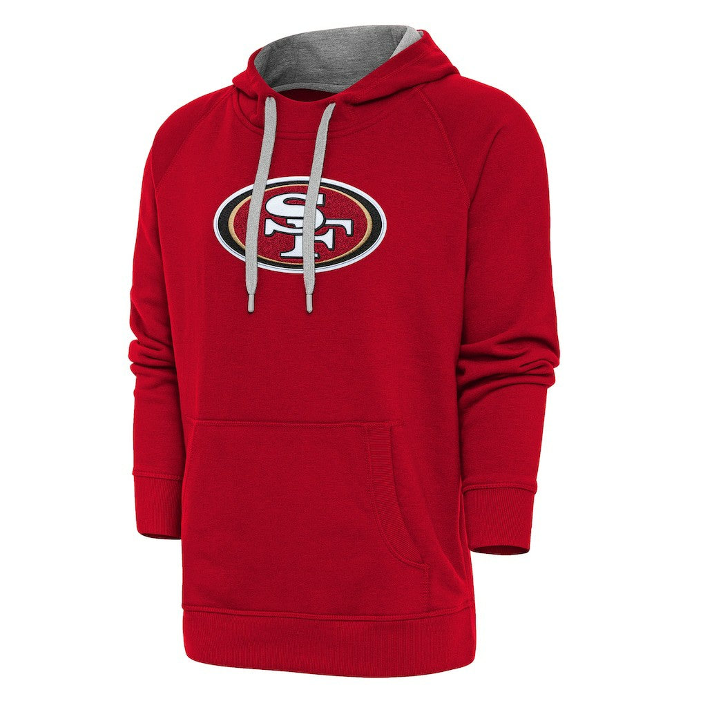 San Francisco 49ers Antigua Victory Chenille Pullover Hoodie Scarlet - NFL