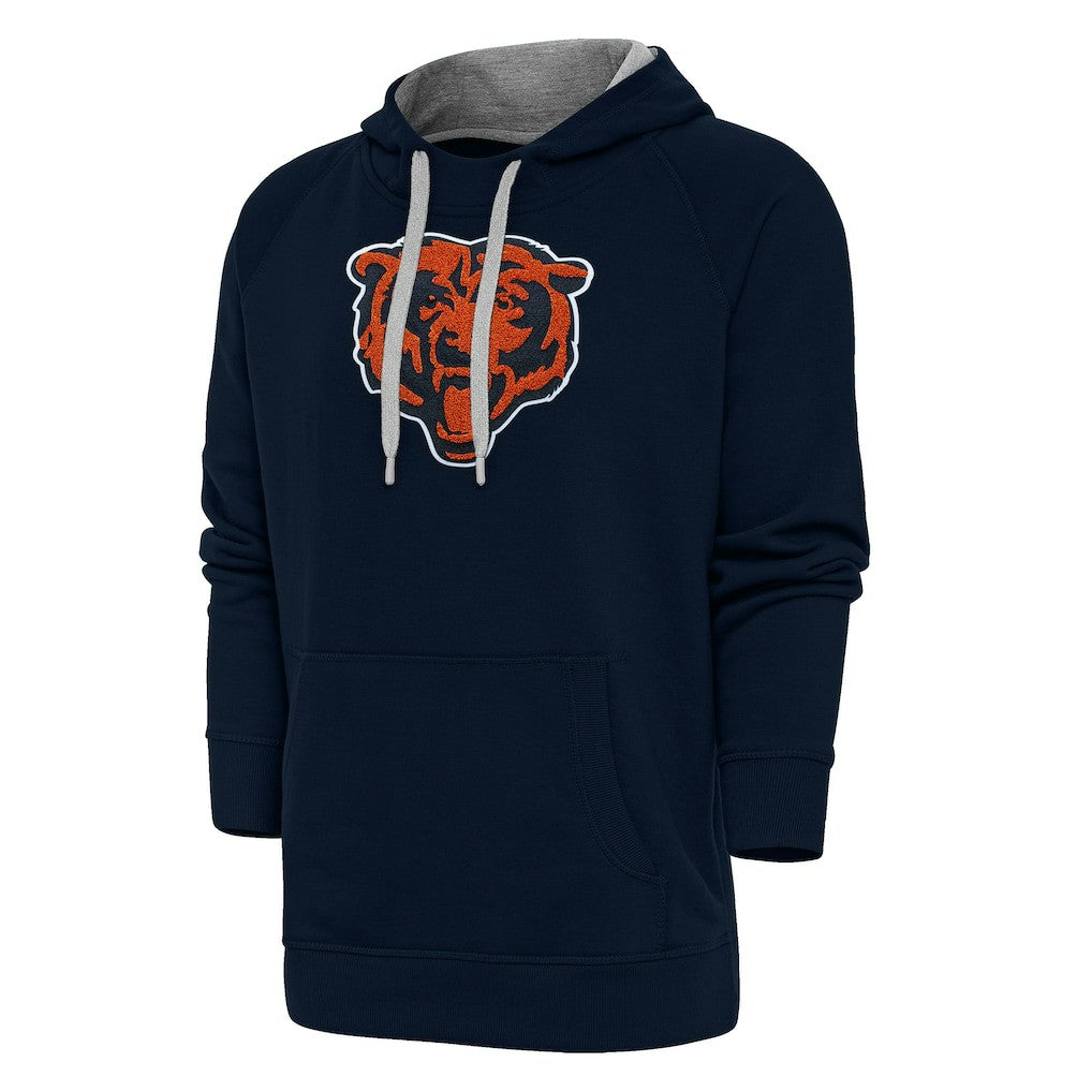 Chicago Bears Antigua Victory Chenille Pullover Hoodie Navy - NFL