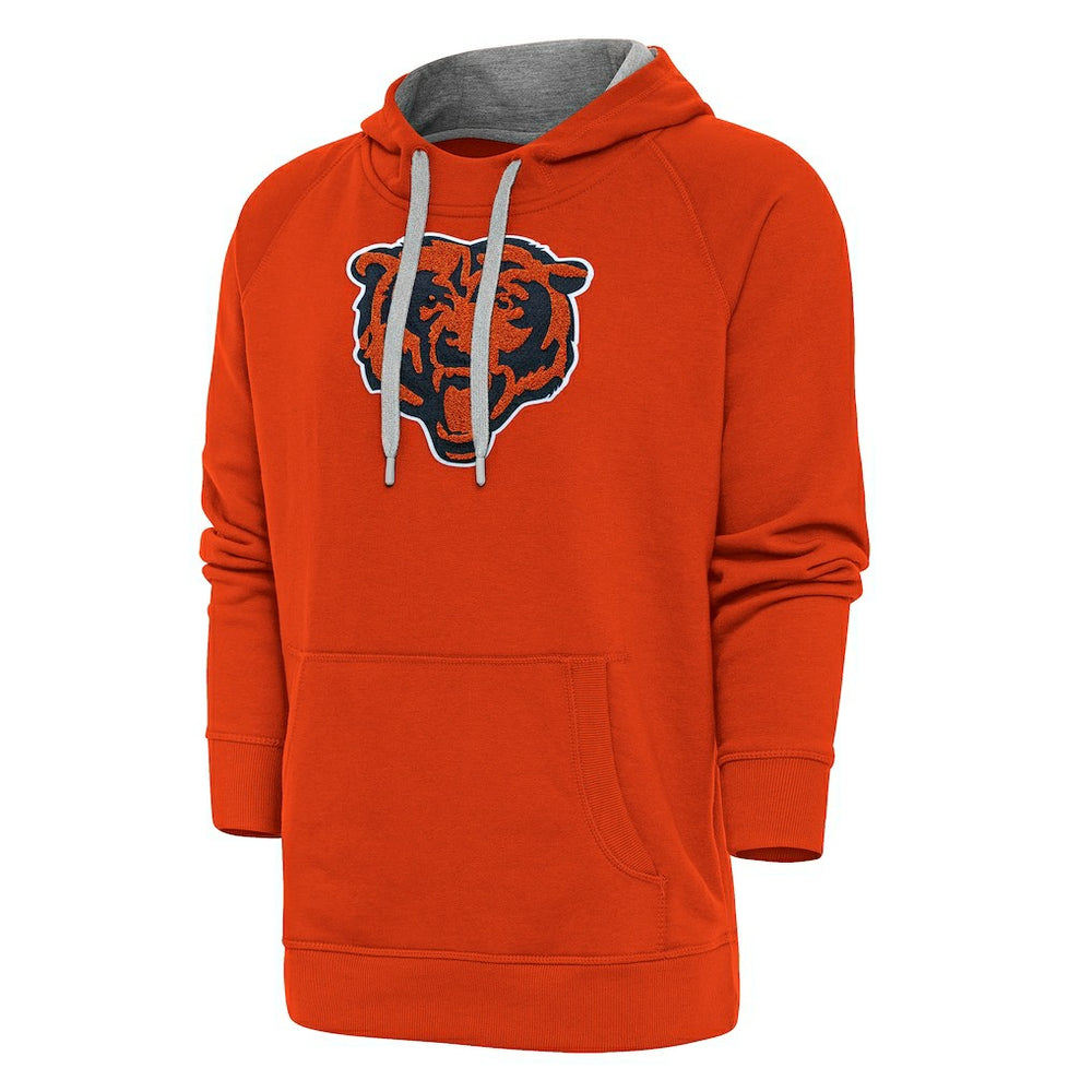 Chicago Bears Antigua Victory Chenille Pullover Hoodie Orange - NFL