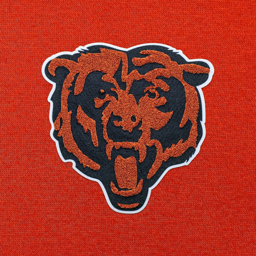 Chicago Bears Antigua Victory Chenille Pullover Hoodie Orange - NFL