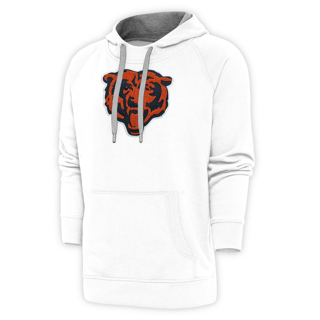 Chicago Bears Antigua Victory Chenille Pullover Hoodie White - NFL