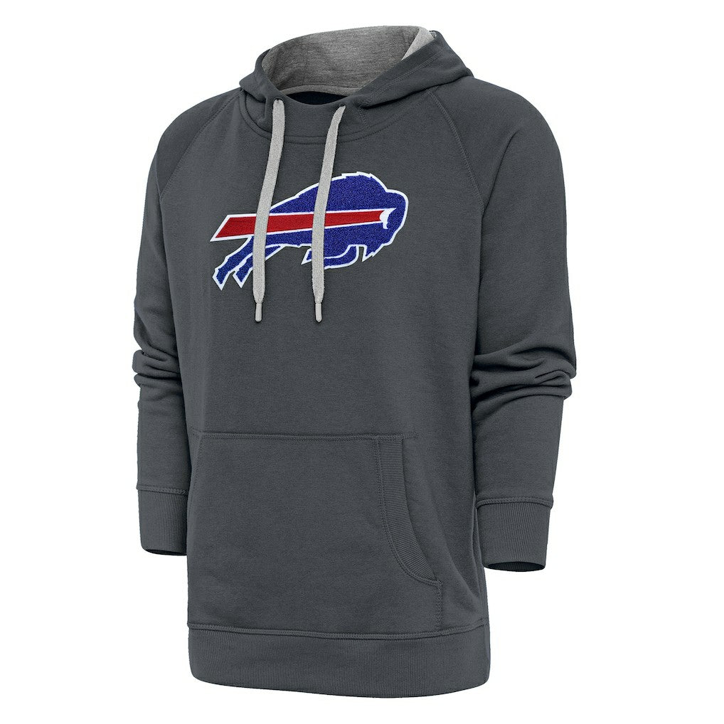 Buffalo Bills Antigua Victory Chenille Pullover Hoodie Charcoal - NFL
