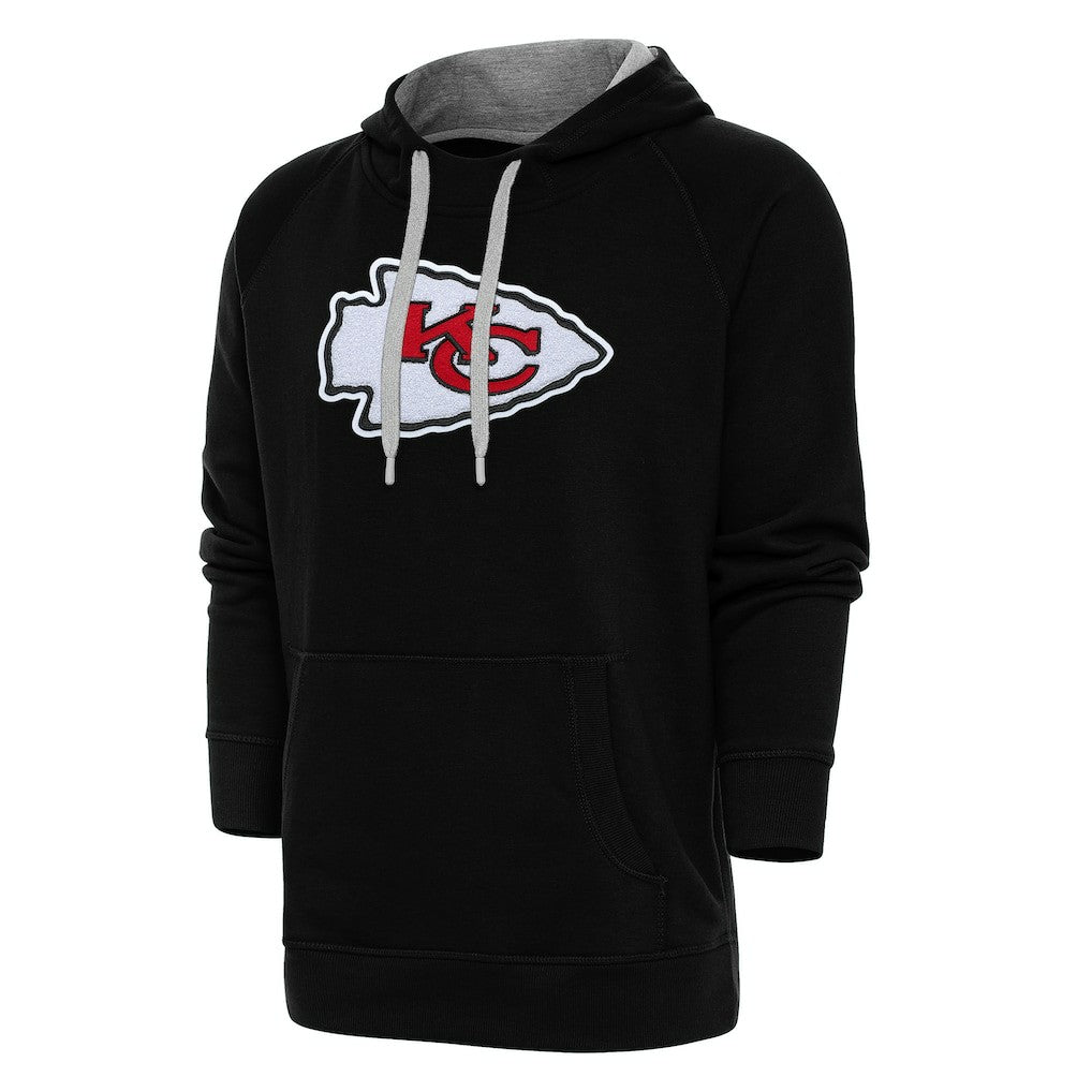 Kansas City Chiefs Antigua Victory Chenille Pullover Hoodie Black - NFL