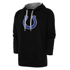 Indianapolis Colts Antigua Victory Chenille Pullover Hoodie Black - NFL