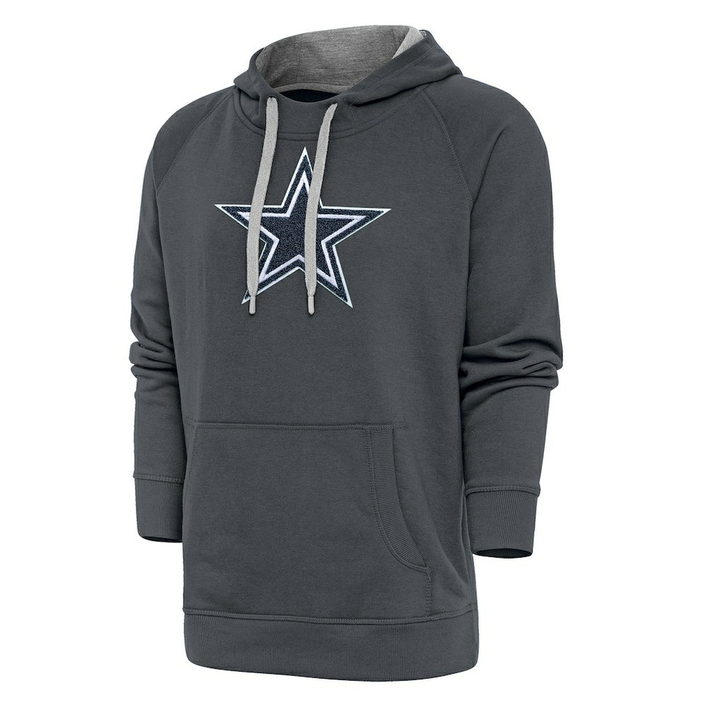 Dallas Cowboys Antigua Victory Chenille Pullover Hoodie Charcoal - NFL