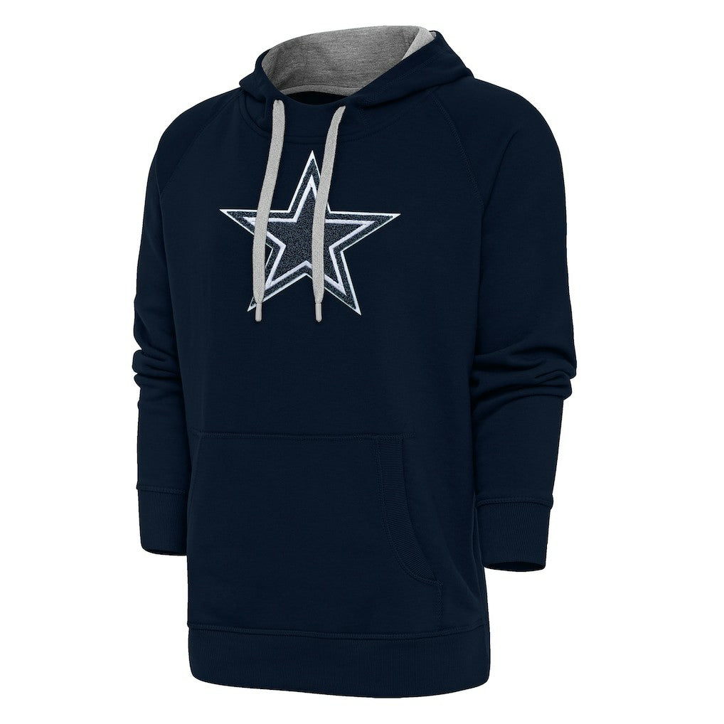 Dallas Cowboys Antigua Victory Chenille Pullover Hoodie Navy - NFL