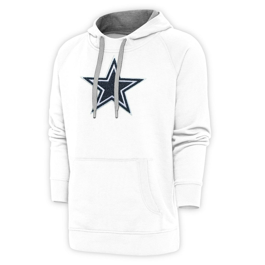 Dallas Cowboys Antigua Victory Chenille Pullover Hoodie White - NFL