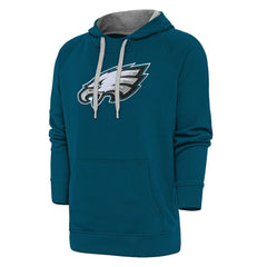 Philadelphia Eagles Antigua Victory Chenille Pullover Hoodie Midnight Green - NFL