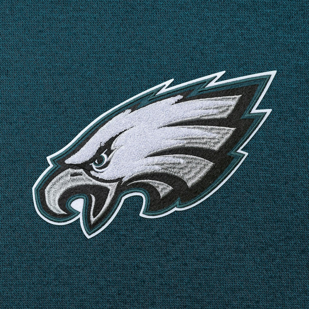 Philadelphia Eagles Antigua Victory Chenille Pullover Hoodie Midnight Green - NFL