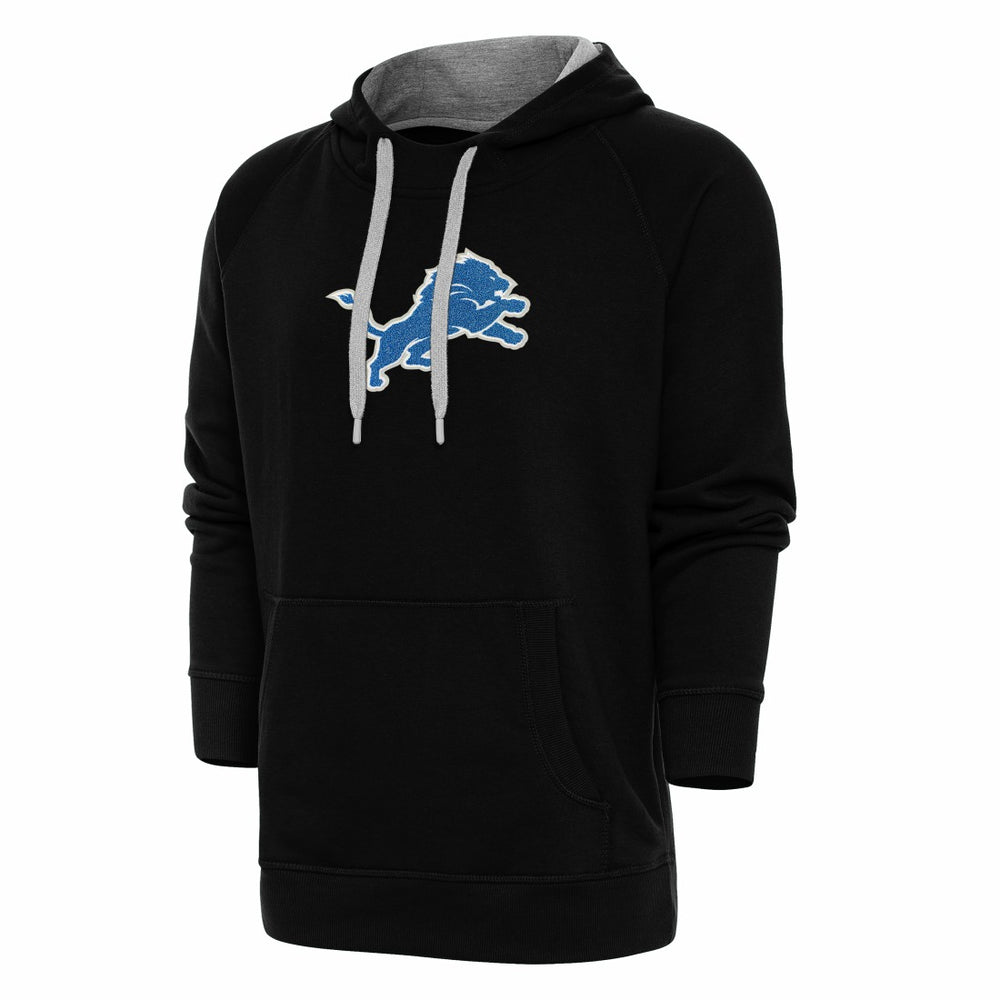 Detroit Lions Antigua Victory Chenille Pullover Hoodie Black - NFL