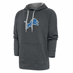 Detroit Lions Antigua Victory Chenille Pullover Hoodie Charcoal - NFL