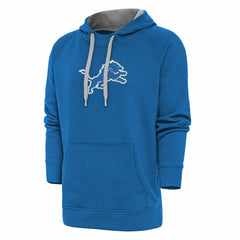 Detroit Lions Antigua Victory Chenille Pullover Hoodie Blue - NFL