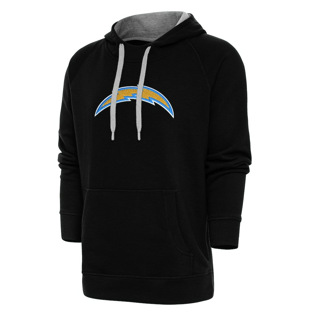 Los Angeles Chargers Antigua Victory Chenille Pullover Hoodie Black - NFL