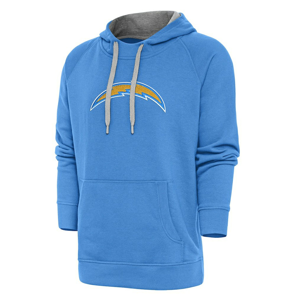 Los Angeles Chargers Antigua Victory Chenille Pullover Hoodie Powder Blue - NFL