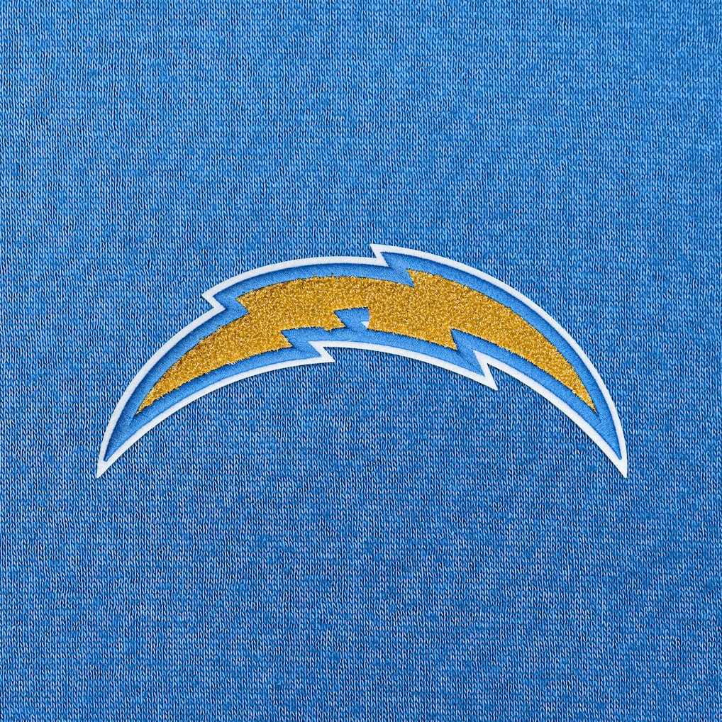Los Angeles Chargers Antigua Victory Chenille Pullover Hoodie Powder Blue - NFL